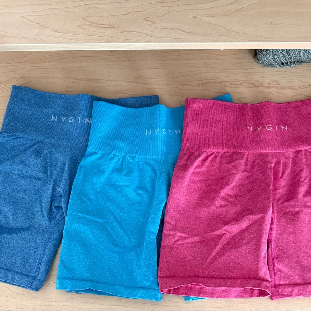 NVGTN Spandex Set XS- Blue, Sky Blue, and Pink